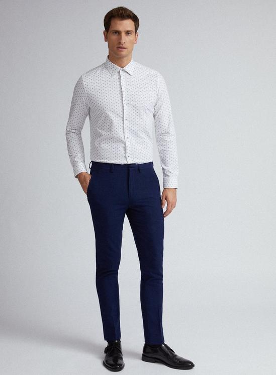 Burton Skinny Fit Navy Texture Suit Trousers 5