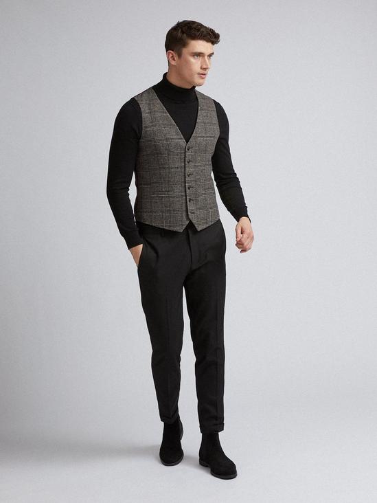 Burton Grey Textured Highlight Check Waistcoat 2