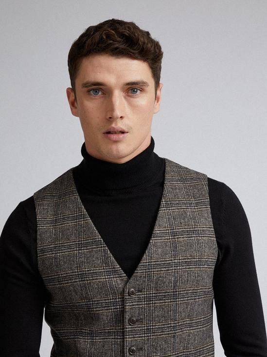 Burton Grey Textured Highlight Check Waistcoat 4