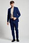 Burton Slim Fit Blue Texture Suit Trousers thumbnail 2