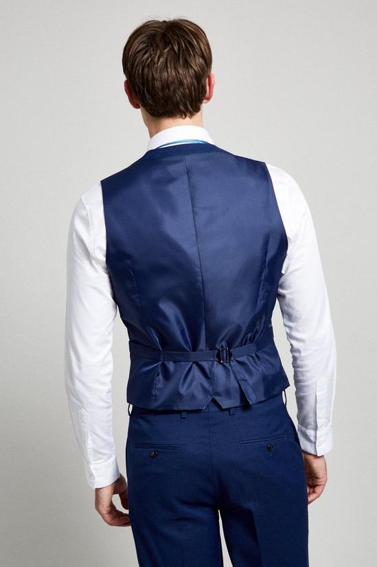 Burton Slim Fit Blue Texture Waistcoat 3