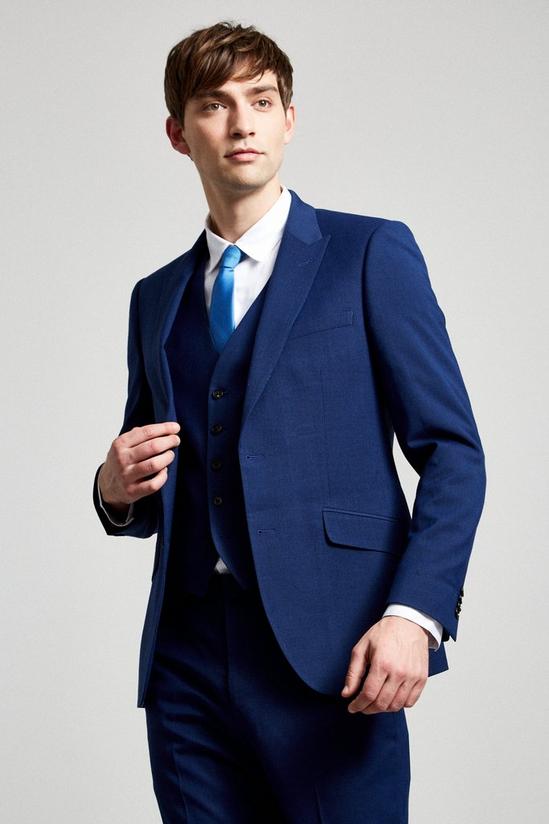 Burton Slim Fit Blue Texture Suit Jacket 1