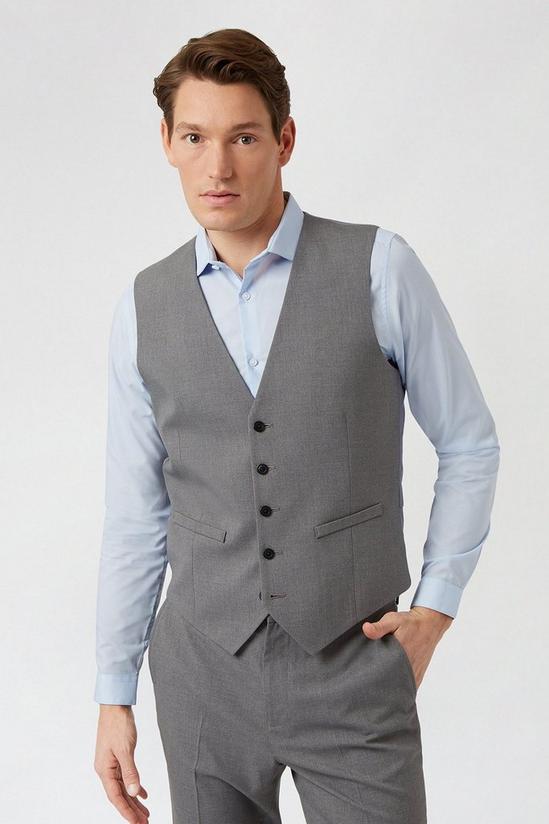 Burton Slim Fit Light Grey Essential Waistcoat 1