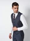 Burton Grey Blue Texture Tailored Fit Waistcoat thumbnail 1
