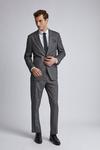 Burton Tailored Fit Charcoal End on End Weave Suit Jacket thumbnail 2