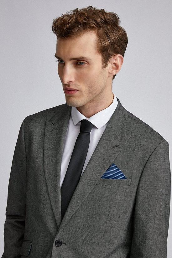 Burton Tailored Fit Charcoal End on End Weave Suit Jacket 4