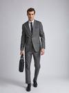 Burton Tailored Fit Charcoal End on End Weave Suit Jacket thumbnail 5