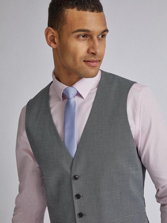 Burton Grey Micro Texture Tailored Fit Suit Waistcoat 3