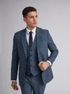 Burton Slim Fit Blue Jaspe Check Suit Waistcoat thumbnail 5