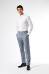 Burton Light Blue Pow Check Slim Fit Suit Trousers thumbnail 2