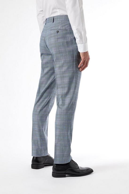 Burton Light Blue Pow Check Slim Fit Suit Trousers 3