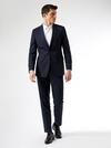 Burton Tailored Fit Stretch Navy Trousers thumbnail 4