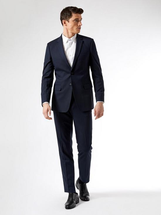 Burton Tailored Fit Stretch Navy Trousers 4