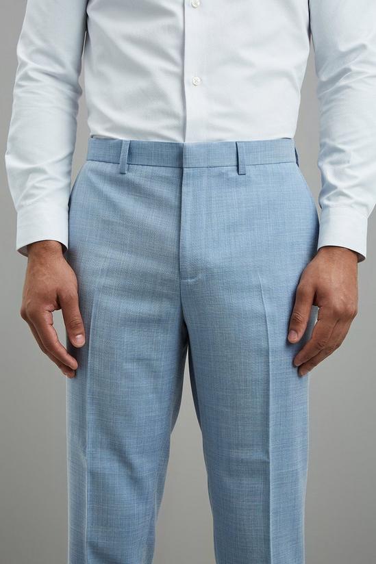 Burton Slim Fit Pale Blue Sharkskin Suit Trousers 4