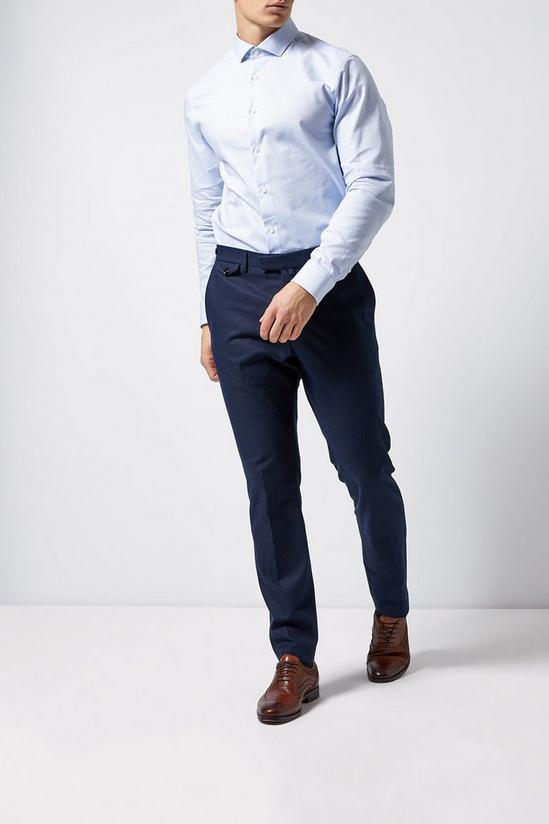 Burton Blue Tailored Fit Textured Shirt 2