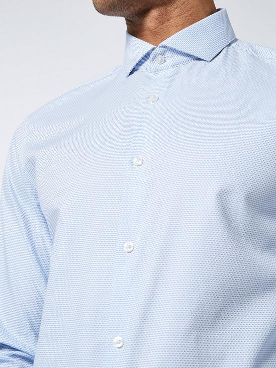 Burton Blue Slim Fit Textured Shirt 5