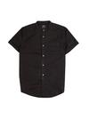 Burton Black Short Sleeve Grandad Oxford Shirt thumbnail 2