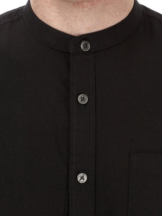 Burton Black Short Sleeve Grandad Oxford Shirt 4