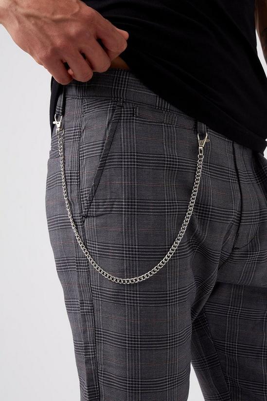 Burton Grey Micro Check Side Pocket Trousers 4