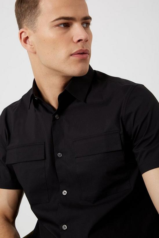 Burton Smart Black Short Sleeve Military Shirt 4