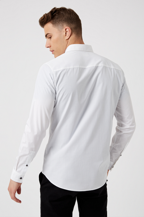 Burton Long Sleeve Smart White Military Shirt 3