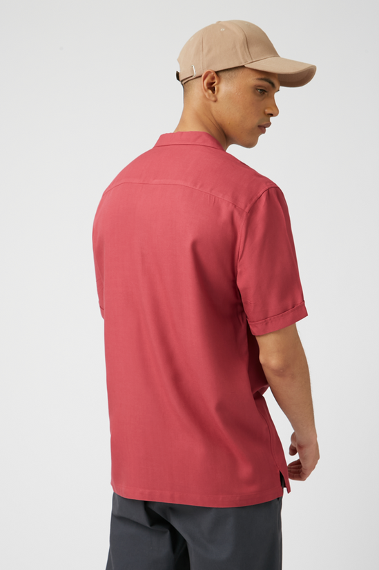 Burton Red Double Pocket Viscose Shirt 3