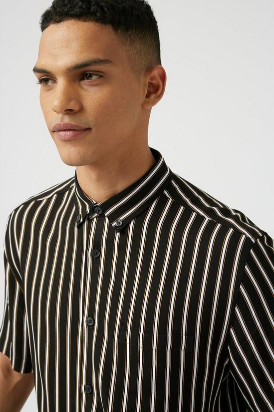 Burton Black Viscose Stripe Shirt 4