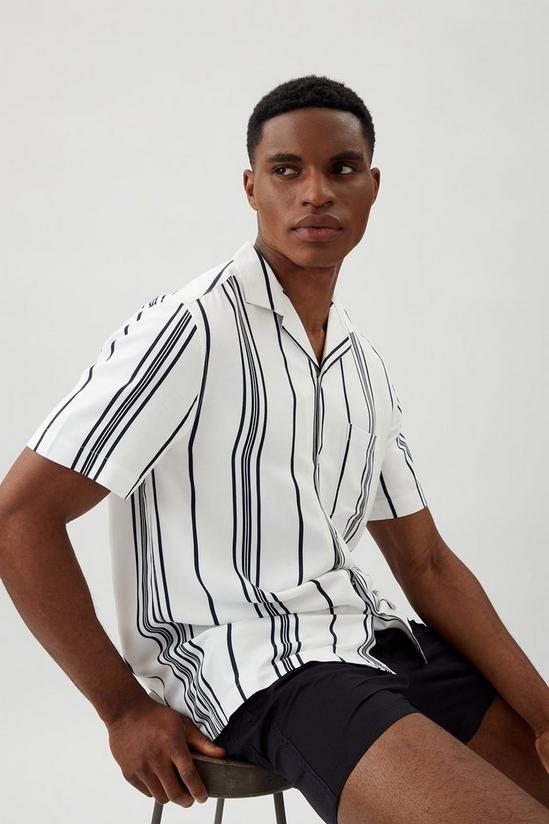 Burton White Viscose Stripe Shirt 1