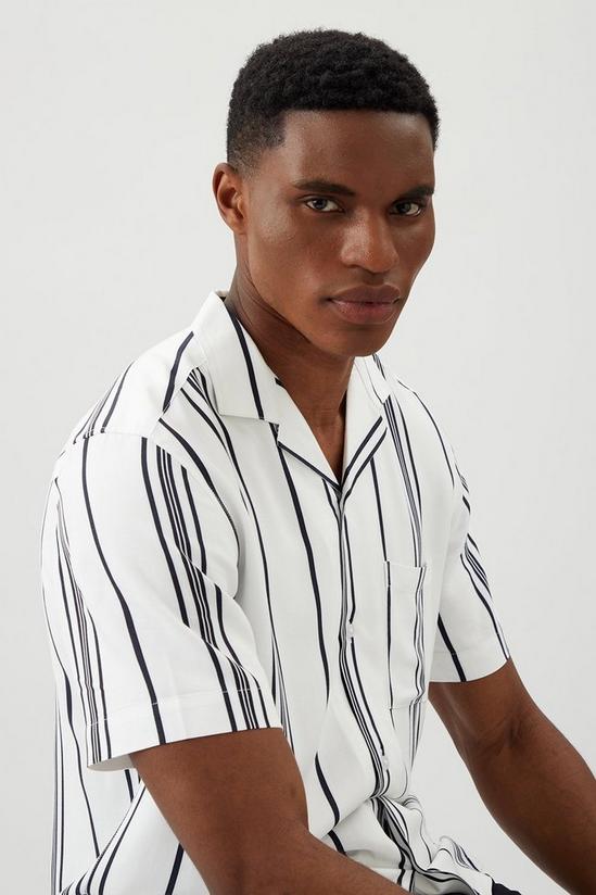 Burton White Viscose Stripe Shirt 4