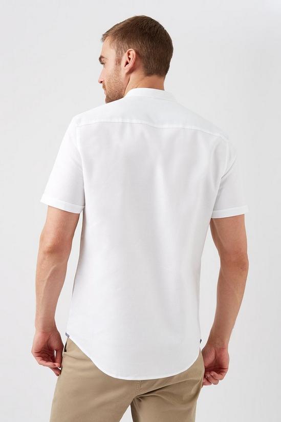 Burton White Textured Grandad Collar Shirt 3