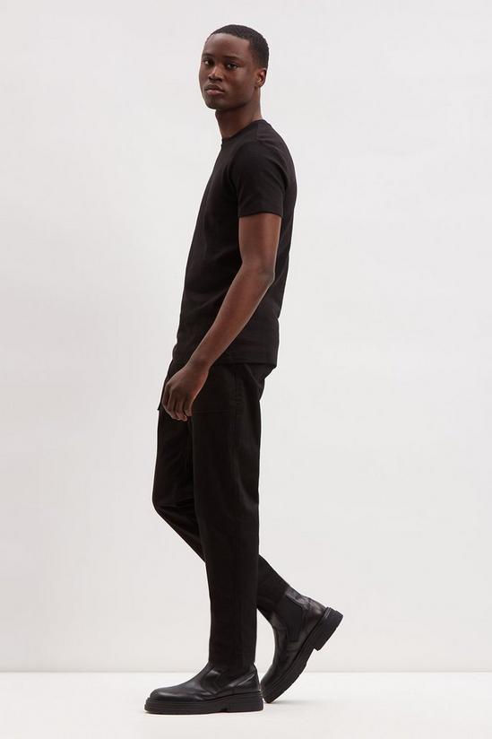 Burton Tapered Fit Black Worker Trousers 2