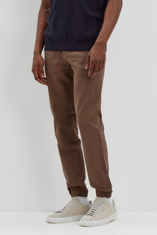 Burton Slim Dark Brown Ripstop Trousers 1