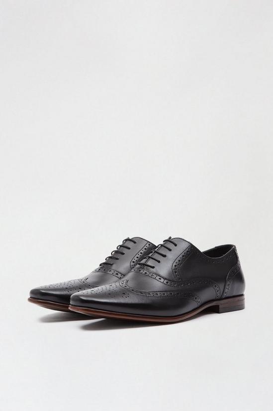 Burton Black Leather Oxford Brogue Shoes 2