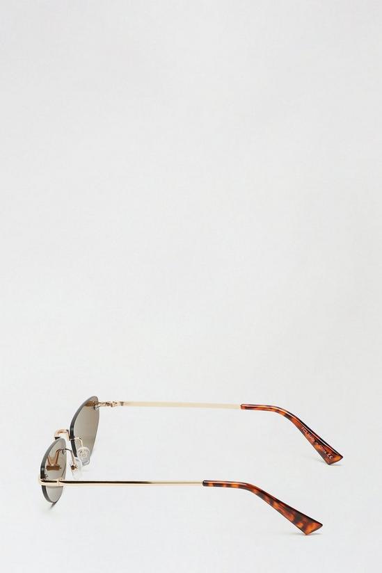 Burton Rimless Gold Narrow Sunglasses 3