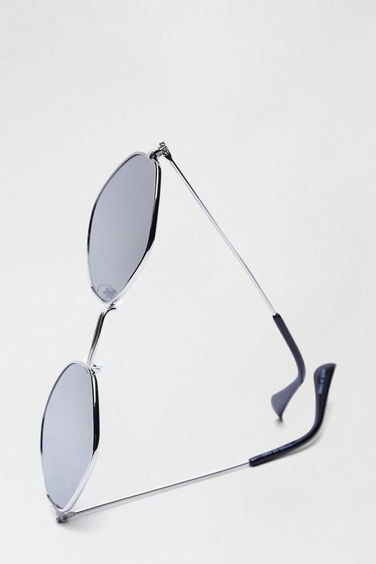 Burton Silver Mirrored Hexagonal Sunglasses 3