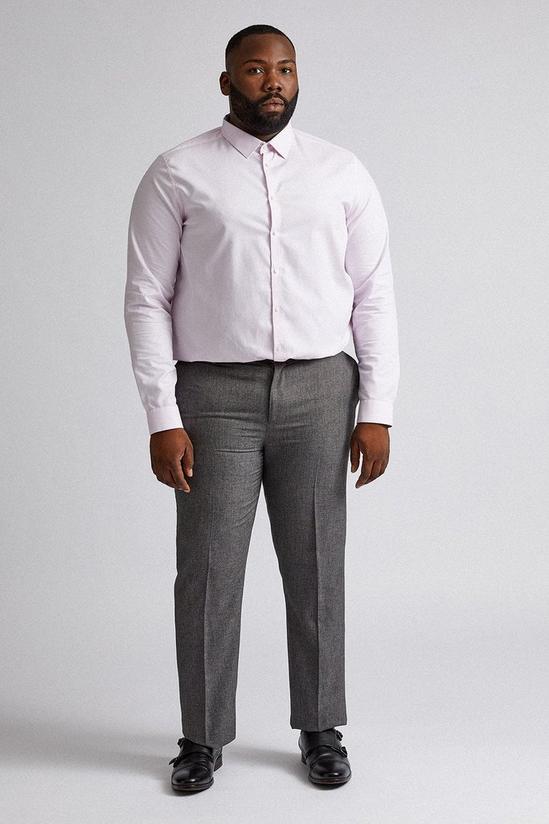 Burton Plus and Tall Pink Slim Fit Textured Shirt 2