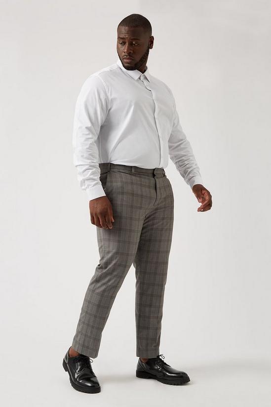 Burton Plus And Tall Grey Skinny Check Trousers 1