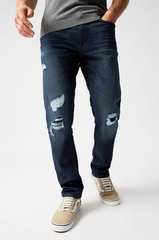 Burton Slim Dark Blue Rip Jeans 2
