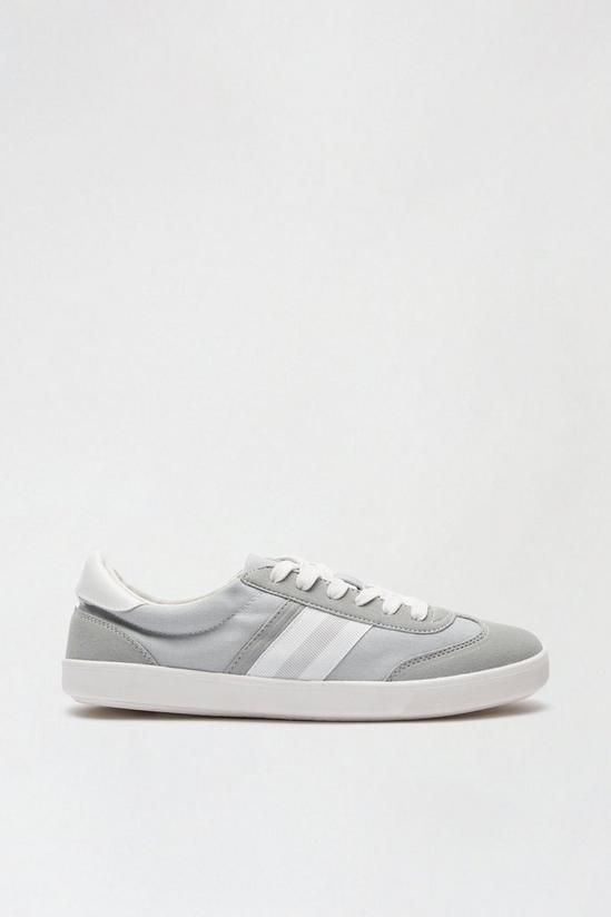 Burton Grey Lace-Up Canvas Trainers 1