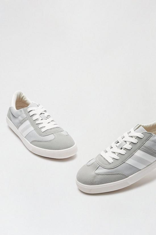 Burton Grey Lace-Up Canvas Trainers 3
