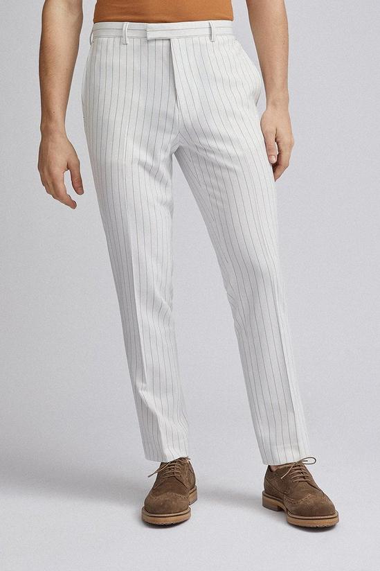 Burton Slim Fit Ecru Pinstripe Trouser 3
