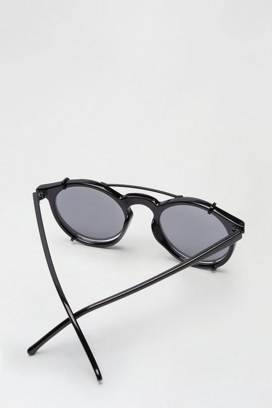 Burton Black Clip On Frame Round Sunglasses 3