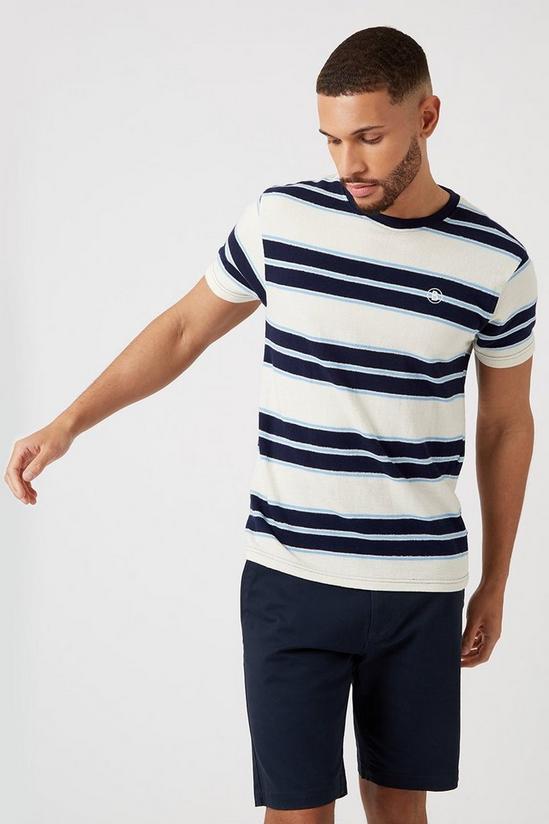 Burton Ecru Horizontal Stripe T-shirt 1