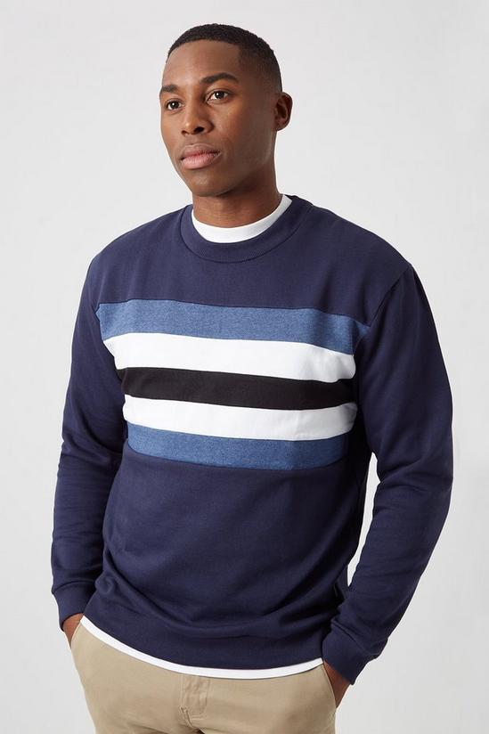 Burton Dark Blue Cut And Sew Sweatshirt 1 1