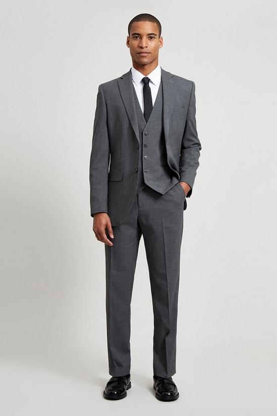 Burton Tailored Fit Light Grey Essential Trouser 1