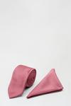 Burton Slim Dark Pink Tie And Pocket Square Set thumbnail 1