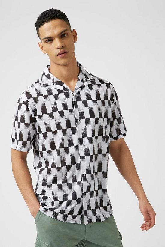 Burton Abstract Checkered Print Shirt 1