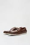 Burton Brown Leather Look Boat Shoes thumbnail 2