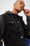 Burton Black Denim Jacket With Jersey Sleeves thumbnail 4