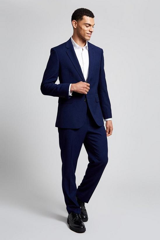 Burton Tailored Fit Blue Texture Suit Jacket 2